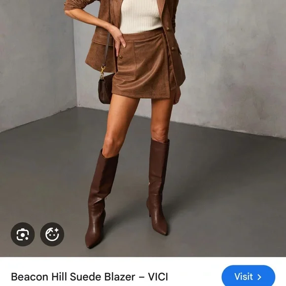 Vici Brown Suede Blazer - Picture 2 of 2